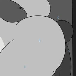 anthro big_butt bodily_fluids butt duo faceless_character faceless_male female fur grey_body grey_fur male male/female smothering sweat sweatdrop barscht mixi-luminous mixi_luminous canid canine canis mammal wolf 1:1 animated no_sound short_playtime video