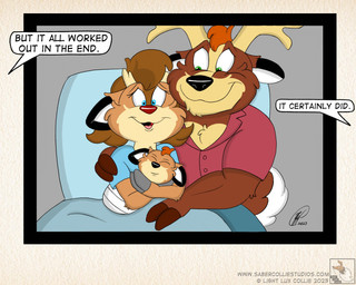 after_transformation anthro blue_eyes breasts brown_body brown_fur clothed clothed_anthro clothed_female clothed_male clothing comic_panel dialogue duo female fingers fur gender_transformation green_eyes holidays hoof_hands hoop hooved_fingers hooves horn male male/female memories motherhood multicolored_body multicolored_fur photo picture_frame picture_taking pregnant pregnant_female scrapbook speech_bubble toony transformation transformation_ring transformation_sequence lightluxcollie new_year new_year_2023 deer mammal new_world_deer comic hi_res daughter_(lore) father_(lore) father_and_child_(lore) father_and_daughter_(lore) mother_(lore) mother_and_child_(lore) mother_and_daughter_(lore) mother_and_father_(lore) parent_(lore) parent_and_child_(lore) parent_and_daughter_(lore)