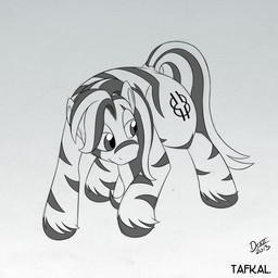 cutie_mark fetlocks fur hair hooves male simple_background smile solo stripes tail drxii hasbro my_little_pony fan_character equid equine horse mammal pony zebra 1:1 2013 digital_media_(artwork) hi_res