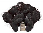 anthro claws feet foot_fetish foot_focus male oil oiled_feet oiled_up paws pose soles solo teasing teasing_viewer teasing_with_feet toes venom wrinkled_feet wrinkles kredri marvel venom_(marvel) alien unknown_species