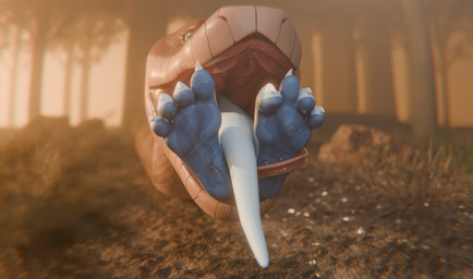 ambiguous_gender barefoot claws feet foot_fetish foot_focus foot_lick foot_play hindpaw licking oral_vore paws swallowing toe_claws toes tongue vore dyrmun sera_(sera) reptile scalie snake hi_res
