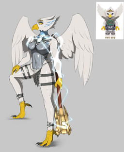 anthro armor avian_feet back_wings beak biceps bottomwear breasts clothing digitigrade feathered_wings feathers female holding_object holding_weapon loincloth metal_armor navel open_wings pose solo unconvincing_armor weapon white_body white_feathers wings yellow_eyes yellow_sclera precascer legends_of_chima lego eris_(legends_of_chima) accipitrid accipitriform avian bird eagle digital_drawing_(artwork) digital_media_(artwork) hi_res
