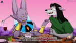 anthro beverage bodily_fluids clothed clothing duo feast food fur furniture hair hairless looking_at_another male male/male nervous nervous_laugh nervous_smile nervous_sweat purple_body simple_background sweat table teasing text prismanoodle_(artist) dragon_ball dragon_ball_super beerus canid canine canis domestic_cat felid feline felis hairless_cat mammal sphynx_(cat) wolf 16:9 hi_res widescreen