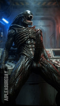 big_penis genitals male penis solo xenophilia alien_(franchise) alien humanoid monster xenomorph animated