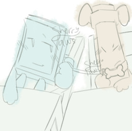 bdsm blush blush_lines chair collar duo embarrassed fake_dog_ears female female/female furniture leash leash_pull petplay roleplay smug table sherrypaws battle_for_dream_island object_shows liy_(bfdi) pencil_(bfdi) animate_inanimate colored colored_sketch hi_res sketch