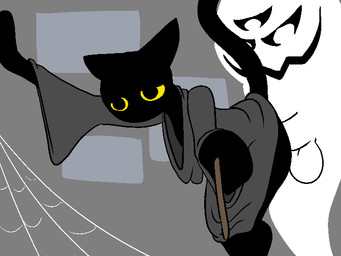 ambiguous_penetration anthro balls bouncing_balls clothed clothing duo erection female female_penetrated fur genitals heart_symbol holidays humanoid_genitalia humanoid_penis male male/female male_penetrating male_penetrating_female penetration penis raised_tail sex tail yellow_eyes dragonweirdo google google_doodle halloween magic_cat_academy momo_(google) felid ghost mammal spirit 2d_animation 4:3 animated frame_by_frame