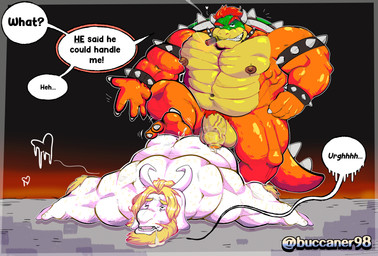 anthro male male/male mature_male buccaner98 mario_bros nintendo undertale_(series) asgore_dreemurr bowser absurd_res hi_res