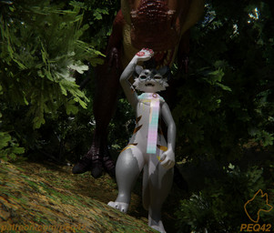 anthro duo female feral forest imminent_vore jungle male male/female plant sharp_teeth size_difference teeth tree vore peq42 blue_sky_studios ice_age_(series) momma_(ice_age) peq_(peq42) dinosaur felid feline mammal mayu_(azuki) prehistoric_species reptile saurischian scalie theropod tyrannosaurid tyrannosauroid tyrannosaurus tyrannosaurus_rex 3d_(artwork) digital_media_(artwork)