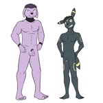 1:1 anthro anthrofied balls beard circumcised digital_media_(artwork) duo eeveelution facial_hair flaccid foreskin full-length_portrait fuze generation_2_pokemon genitals granbull hi_res humanoid_genitalia humanoid_penis jed_(fuze) male male/male model_sheet navel nintendo nipples nude partially_retracted_foreskin penis pokemon pokemon_(species) portrait pubes simple_background size_difference umbreon white_background
