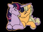 accessory blonde_hair cuddling duo ears_back eyes_closed female female/female feral freckles fur hair hair_accessory hairband happy head_on_head hooves horn modglobug orange_body orange_fur pivoted_ears purple_body purple_fur simple_background smile transparent_background wings yellow_hooves friendship_is_magic hasbro my_little_pony mythology applejack_(mlp) twilight_sparkle_(mlp) earth_pony equid equine horse mammal mythological_creature mythological_equine pony winged_unicorn 4:3 alpha_channel hi_res