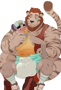 ageplay anthro backwards_baseball_cap backwards_hat baseball_cap big_nose big_pacifier biped black_nose blue_eyes clean_diaper clothed clothing diaper diaper_check duo facial_piercing footwear fur hat headgear headwear infantilism legwear long_tail male male/male markings muscular muscular_anthro muscular_male nose_piercing nose_ring object_in_mouth one_eye_closed open_mouth open_smile pacifier pacifier_in_mouth pattern_clothing pattern_footwear pattern_legwear pattern_socks piercing red_clothing red_shirt red_tank_top red_topwear ring_piercing roleplay shirt simple_background smile socks striped_clothing striped_footwear striped_markings striped_socks striped_tail stripes tail tail_markings tank_top teeth topwear wearing_diaper white_background yellow_clothing yellow_nose yellow_shirt yellow_tank_top yellow_topwear daire301 daire vex_(donryu) american_opossum mammal marsupial virginia_opossum digital_media_(artwork) hi_res