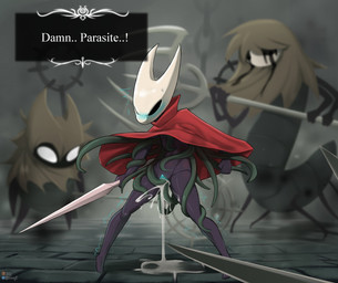 ambiguous_gender anthro black_body black_eyes blue_vulva blush bodily_fluids cloak cloak_only clothing cum cum_in_vagina cum_inside dialogue featureless_chest female female_focus flat_chested forced genital_fluids genitals group holding_melee_weapon holding_object holding_polearm holding_trident holding_weapon horn melee_weapon parasite penetration polearm rape red_cloak red_clothing sex solo_focus tentacle_in_vagina tentacle_penetration tentacle_rape tentacle_sex tentacles text trident vaginal vaginal_penetration vulva weapon jarnqk hollow_knight:_silksong hollow_knight_(franchise) team_cherry hornet_(hollow_knight) arachnid arthropod centipede dreg_catcher insect myriapod spider thread_raker 2025 absurd_res english_text hi_res