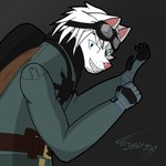 anthro futuristic looking_at_another male male/male military solo toby_mongobery canid canine canis domestic_dog husky mammal nordic_sled_dog spitz 1:1 absurd_res hi_res