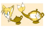 anthro border bound breasts claustrophobic_confinement crossgender cutaway female magic_lamp nipples nude simple_background solo white_body white_border yellow_background yellow_body shapeshuffler sega sonic_the_hedgehog_(series) miles_prower canid canine fox genie mammal 2025 hi_res