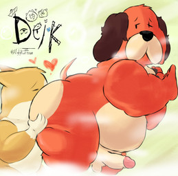 age_difference anal_fluids anal_licking anthro balls belly bodily_fluids breast_grab breasts butt butt_grab duo genitals hand_on_breast hand_on_butt heart_symbol imminent_sex male male/male nude obese one_eye_obstructed oral overweight penis ugly-rat15508 brawl_stars dogs_in_space netflix supercell_(company) garbage_(dogs_in_space) ruffs_(brawl_stars) canid canine canis domestic_dog herding_dog mammal pastoral_dog welsh_corgi hi_res