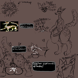 anal anal_penetration anthro anthro_penetrated anthro_penetrating anthro_penetrating_human balls big_balls big_butt big_penis bodily_fluids butt computer computer_mouse cum cum_from_ass cum_in_ass cum_inside cum_on_butt cum_on_face cum_on_penis cum_splatter cumshot digitigrade ejaculation electronics ellipsis erection from_front_position fur gameplay_mechanics genital_fluids genitals heart_symbol huge_butt huge_thighs human_on_anthro human_penetrated human_penetrating human_penetrating_anthro humanoid_genitalia humanoid_penis interspecies laptop larger_anthro larger_male lying male male/male male_penetrated male_penetrating male_penetrating_male markings mating_press missionary_position multiple_positions on_back orgasm penetration penis profanity saggy_balls sex size_difference smaller_male smaller_penetrated spots spotted_body spotted_fur spotted_genitalia spotted_penis text text_box thick_thighs snazlazzle earthbound_(series) nintendo gabilan human mammal 1:1 english_text hi_res sketch_page