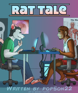 barefoot bedroom bottomwear brown_body brown_fur clothed clothing desk duo entwined_toes feet foot_fetish foot_play footsie fur furniture inside long_tail male male/male paws prehensile_feet shorts sitting table tail toes white_body white_fur delicatessen haplorhine mammal monkey murid murine primate rat rodent absurd_res cover hi_res