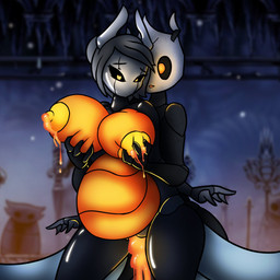 anthro areola big_breasts black_body black_exoskeleton bodily_fluids breast_grab breasts colored_lactation corruption countershading cum cum_inflation cum_inside detailed_background duo exoskeleton female genital_fluids genitals glistening glistening_body glowing glowing_body glowing_cum glowing_eyes glowing_genitalia glowing_penis hair hand_on_breast heart_eyes heart_symbol horn inflation lactating leaking_cum male male/female nipples non-mammal_breasts non-mammal_lactation non-mammal_nipples orange_areola orange_body orange_countershading orange_eyes orange_lactation orange_nipples penetration penile penile_penetration penis penis_in_vagina sex unusual_bodily_fluids unusual_cum unusual_genital_fluids unusual_lactation vaginal vaginal_penetration vulva wide_hips wings yellow_nipples bugzilla hollow_knight_(franchise) team_cherry the_infection_(hollow_knight) arthropod infected_(species) vessel_(species) 1:1 absurd_res hi_res