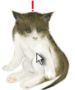 alarm ambiguous_gender breaking_the_fourth_wall cursor domestic_pet exclamation_point feral humor mouse_cursor simple_background solo tail uhoh white_background exit776 domestic_cat felid feline felis mammal mouse murid murine rodent low_res thumbnail