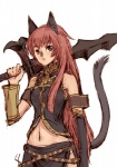 alternate_species armwear clothing detached_sleeves female furrification grey_eyes hair melee_weapon navel parody red_hair shirt simple_background solo standing sword tail tank_top topwear weapon white_background branch_(artist) final_fantasy final_fantasy_xi square_enix vocaloid megurine_luka animal_humanoid cat_humanoid felid felid_humanoid feline feline_humanoid humanoid mammal mammal_humanoid mithra sketch