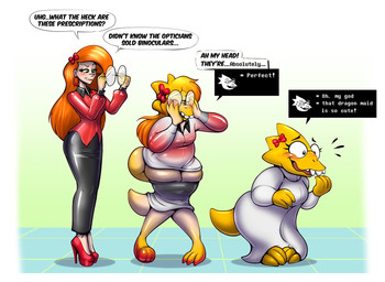 3_fingers 3_toes 5_fingers accessory anthro barefoot base_one_layout basic_sequence blush bodily_fluids bottomwear bow_(feature) bow_accessory bow_ribbon breast_expansion breasts buckteeth claws clothed clothing coat dialogue dialogue_box ear_piercing ear_ring expansion eyewear feet female fingers footwear freckles fully_clothed glasses growth hair hair_accessory hair_bow hair_loss hair_ribbon high_heels human_to_anthro lab_coat linear_sequence lipstick long_skirt makeup mascara mind_control non-mammal_breasts one_row_layout open_mouth open_smile orange_hair partially_clothed piercing pigeon_toed ribbons ring_piercing scales shirt shoes shrinking size_transformation skirt smile solo species_transformation speech_bubble sweat sweatdrop tail tail_growth teeth text tf_into_fictional_character thick_tail thick_thighs three_frame_image three_frame_sequence tight_clothing toes topwear transformation transformation_sequence wavy_mouth wide_hips yellow_body yellow_scales redflare500 undertale undertale_(series) alphys human mammal reptile scalie english_text hi_res sequence