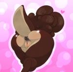 anthro anus big_butt biped brown_body brown_fur butt female fur genitals hair heart_symbol presenting presenting_hindquarters pussy simple_background solo backsash puff_(softestpuffss) mammal mustelid otter 2017 absurd_res digital_media_(artwork) hi_res