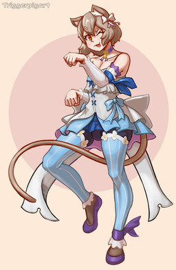 armwear blep clothed clothing crossdressing femboy footwear legwear light_body light_skin looking_at_viewer male one_eye_closed simple_background solo tongue tongue_out wink triggerpigart re:zero ferris_argyle animal_humanoid felid felid_humanoid feline feline_humanoid humanoid mammal mammal_humanoid absurd_res hi_res signature