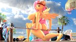 anthro anthrofied big_breasts big_butt blue_body blue_feathers breasts butt clothing cloud dumbbell duo feathers female hair hat headgear headwear looking_at_viewer looking_back looking_back_at_viewer nipples nude outside pink_hair thick_thighs umbrella weights wings whiteskyline friendship_is_magic hasbro my_little_pony mythology fluttershy_(mlp) rainbow_dash_(mlp) equid equine mammal mythological_creature mythological_equine pegasus 16:9 3d_(artwork) 4k absurd_res digital_media_(artwork) hi_res widescreen