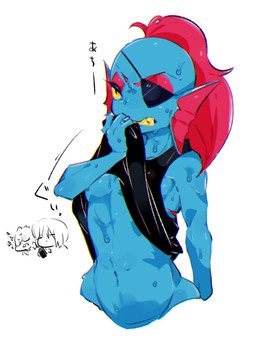 absurd_res alphys annoyed black_clothing black_shirt black_topwear blue_skin breasts buckteeth chromatic_aberration clothed clothing clothing_lift ear_fins ear_frills eyebrows eyelashes eye_patch eyeshadow eyewear fangs female fin fish frill front_view gills glasses grin hair half-length_portrait hi_res human humanoid japanese_text lizard makeup mammal marine midriff navel non-mammal_breasts nuba_ball ponytail portrait protagonist_(undertale) red_eyeshadow red_hair reptile scalie scowl shirt shirt_lift simple_background slit_pupils smile solo_focus sweat tank_top teeth text topwear translation_request under_boob undertale undyne video_games wet white_background yellow_sclera yellow_teeth
Rating: Questionable
Score: 3
User: Piscator
Date: May 19, 2019 absurd_res alphys annoyed black_clothing black_shirt black_topwear blue_skin breasts buckteeth chromatic_aberration clothed clothing clothing_lift ear_fins ear_frills eyebrows eyelashes eye_patch eyeshadow eyewear fangs female fin fish frill front_view gills glasses grin hair half-length_portrait hi_res human humanoid japanese_text lizard makeup mammal marine midriff navel non-mammal_breasts nuba_ball ponytail portrait protagonist_(undertale) red_eyeshadow red_hair reptile scalie scowl shirt shirt_lift simple_background slit_pupils smile solo_focus sweat tank_top teeth text topwear translation_request under_boob undertale undyne video_games wet white_background yellow_sclera yellow_teeth
Rating: Questionable
Score: 3
User: Piscator
Date: May 19, 2019