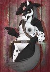 alternative_fashion anthro bullet card cowboy cowgirl_outfit dark female gem goth gun handgun jewelmare paint pistol pose ranged_weapon solo weapon western thehuntingwolf equid equine horse mammal pony absurd_res hi_res pinup