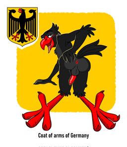 4_toes anisodactyl anthro anus balls beak black_body blush claws coat_of_arms coat_of_arms_of_germany erection feet genitals kneeling looking_at_viewer looking_back looking_back_at_viewer male nude presenting presenting_anus rear_view reichsadler slim solo toe_claws toes tongue tongue_out nikraccoom accipitrid accipitriform avian bird eagle hi_res