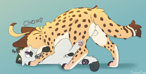 ahoge balls big_ears bite black_body black_fur brown_body brown_ears brown_fur butt dipstick_tail duo feral fur genitals hair inner_ear_fluff male male/male markings neck_bite paws spots spotted_body standing_over surprised tail tail_markings tan_body tan_fur tuft white_body white_fur yellow_body yellow_fur thelonearch arch_(thelonearch) domestic_cat felid feline felis mammal serval hi_res