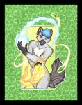 air_manipulation anthro classical_elements earth_manipulation elemental_manipulation fire fire_manipulation male solo water water_manipulation luthien_nightwolf jerome_blaze canid canine canis mammal wolf traditional_media_(artwork)