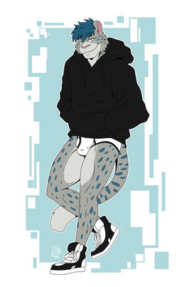 anthro black_clothing black_hoodie black_topwear briefs clothing drawyourfursona hoodie hoodie/briefs_meme male solo standing topwear underwear white_clothing white_underwear nelldemon meme_clothing felid leopard mammal pantherine hi_res meme