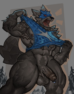 abs anthro balls big_muscles big_pecs genitals male muscular pecs penis solo vein veiny_penis laydai mythology capwolf canid canine humanoid mammal mythological_canine mythological_creature werecanid werecanine werecreature werewolf hi_res