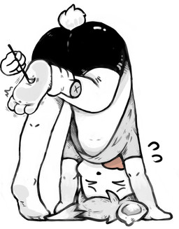 3_toes >.< ambiguous_gender anthro ass_up bangs black_nose bottomwear brush brushing_feet clothed clothing clothing_lift curling_toes disembodied_hand duo emanata eyes_closed featureless_chest feet foot_fetish foot_focus foot_grab fur glistening glistening_bottomwear glistening_clothing glistening_shorts grey_clothing grey_hair grey_shirt grey_topwear hair long_ears male offscreen_character open_mouth rabbit_ears restrained scut_tail shirt shirt_lift short_tail shorts simple_background spandex spandex_shorts tail tickle_fetish tickling tickling_feet tight_bottomwear tight_clothing tight_shorts toes topwear white_background white_body white_fur young young_anthro young_male mentha ambiguous_species lagomorph leporid mammal rabbit hi_res