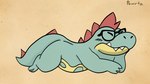 eyewear glasses male nerd simple_coloring solo conditional_dnp pawsta nintendo pokemon crocodile crocodilian croconaw generation_2_pokemon pokemon_(species) reptile scalie hi_res sketch