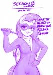 2018 anthro anthrofied breasts cleavage clothed clothing conditional_dnp dialogue english_text equid equine female fluttershy_(mlp) friendship_is_magic hasbro jcosneverexisted mammal mask monochrome my_little_pony mythological_creature mythological_equine mythology pegasus riding_crop simple_background skinsuit solo text tight_clothing unzipped whip white_background wings zipper