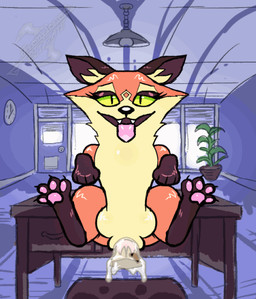 bodily_fluids bulge bulge_size_difference cowgirl_position cum cum_in_vagina cum_inflation cum_inside female feral from_front_position genital_fluids goofy_smile inflation knot knot_sitting knotting male male/female on_bottom on_top pawpads paws pumping sex silly stretched_vagina stretching stretchy_bulge vixette_the_fox blizzate canid canine fox mammal animated