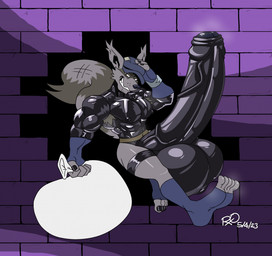 anthro armpit_hair balls big_balls big_penis body_hair condom erection filled_condom foreskin fur genitals glans grey_body grey_fur huge_balls huge_penis humanoid_genitalia humanoid_penis hyper hyper_balls hyper_genitalia hyper_penis latex male muscular muscular_male penis sexual_barrier_device solo vein veiny_penis rxq sly_cooper_(series) sony_corporation sony_interactive_entertainment sucker_punch_productions sly_cooper mammal procyonid raccoon hi_res