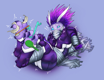 4_toes ahegao anthro arm_feathers arm_tuft armor arms_tied bdsm blue_eyes bondage bound brush claws clothed clothed_anthro clothed_male clothing covered_mouth dewclaw digitigrade duct_tape feather_hair feathered_crest feathers feet foot_fetish gag hairbrush hands_behind_back head_crest legs_tied legs_together looking_pleasured loose_feather male male_anthro muzzle_(object) muzzled orgasm_face pipe_cleaner pseudo_hair restrained_by_tape tape tape_bondage tape_gag tape_muzzle taped_arms taped_legs taped_mouth tickle_fetish tickle_torture tickling toe_claws toes toothbrush tuft pictiverpa halo_(series) microsoft xbox_game_studios alien avian kig-yar scalie t'vaoan colored hi_res