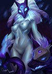 anthro bow_(weapon) breasts female fluffy fur genitals hair holding_object holding_weapon looking_at_viewer mask navel nipples nude pussy ranged_weapon weapon white_body white_fur atsuii conditional_dnp guppic league_of_legends riot_games tencent kindred_(lol) lamb_(lol) wolf_(lol) canid canine canis mammal wolf featureless_(disambiguation) artist_collaboration digital_media_(artwork) hi_res shaded