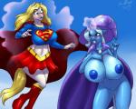 anthro anthrofied belt big_breasts blonde_hair blue_nipples blush boots breasts cape clothing duo female footwear genitals hair hat headgear headwear horn magic mane navel nipples nude pussy shoes smile superhero marauder6272 friendship_is_magic hasbro my_little_pony mythology supergirl trixie_(mlp) equid equine mammal mythological_creature mythological_equine unicorn 2013 5:4