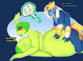 anthro balls big_breasts big_butt big_penis bodily_fluids breasts butt cum cum_inflation cum_inside defloration duo female fur genital_fluids genitals huge_butt inflation male male/female mature_female nipples nude penetration penis simple_background size_difference smaller_male smile text thick_thighs uterus vaginal vaginal_penetration yellow_body yellow_fur bones_on_string mythology nintendo pokemon arachnid arthropod dragon flygon galvantula generation_3_pokemon generation_5_pokemon joltik mythological_creature mythological_scalie pokemon_(species) scalie x-ray_(disambiguation) absurd_res digital_media_(artwork) hi_res