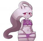 anthro blush breasts female nipples red_eyes simple_background solo ryanne_(artist) nintendo pokemon generation_6_pokemon legendary_pokemon mega_evolution mega_mewtwo mega_mewtwo_y pokemon_(species)