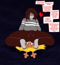 ambiguous_gender anthro antlers bodily_fluids clothing dialogue dirty_talk duo_focus facesitting female female/ambiguous forced group hair heart_symbol horn long_hair objectification sitting sitting_on_another speech_bubble submissive submissive_female sweater tears text topwear trio wide_eyed ti-ling deltarune undertale_(series) noelle_holiday vessel_(deltarune) deer human mammal new_world_deer reindeer 2025 digital_media_(artwork) english_text