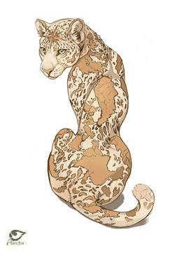 ambiguous_gender feral fur inner_ear_fluff map simple_background sitting solo tan_body tan_eyes tan_fur tuft white_background alectorfencer felid leopard mammal pantherine 2018 digital_media_(artwork) hi_res