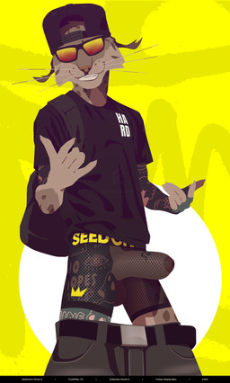 anthro backwards_baseball_cap backwards_hat baseball_cap belt brown_body brown_fur clothed clothing erection eyewear fishnet_clothing foreskin fur genital_markings genitals grey_body grey_fur hat headgear headwear looking_at_viewer male markings partially_clothed penis pose sagging_pants slim_anthro solo standing sunglasses tattoo topwear underwear whiskers kingvermilion bobcat felid feline lynx mammal hi_res