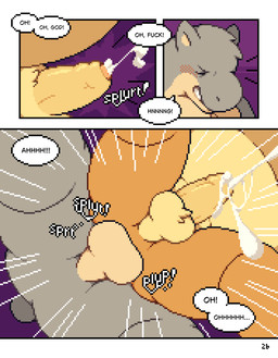 anal anal_penetration anthro balls belly blush bodily_fluids brown_body brown_fur cum cum_inside cum_while_penetrated dialogue duo ejaculation erection foreskin fur genital_fluids genitals hands-free humanoid_genitalia humanoid_penis low-angle_view male male/male male_penetrated male_penetrating male_penetrating_male nude orgasm overweight overweight_anthro overweight_male penetration penile penile_penetration penis sex simultaneous_orgasms speech_bubble tail text worm's-eye_view conditional_dnp mabit gabe_(mabit) manny_(mabit) capybara caviid common_hippopotamus hippopotamid mammal rodent 2026 comic digital_media_(artwork) english_text hi_res pixel_(artwork)