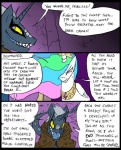 2012 clothed clothing comic dialogue digital_media_(artwork) duo english_text equid equine feathered_wings feathers female feral friendship_is_magic fur hair hasbro horn inside mammal metal_(artist) multicolored_hair my_little_pony mythological_creature mythological_equine mythology princess princess_celestia_(mlp) royalty smile teeth text white_body white_feathers white_fur winged_unicorn wings yellow_eyes